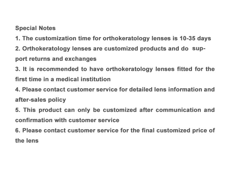 Authentic orthokeratology lenses, customized OK lenses, replacement lenses