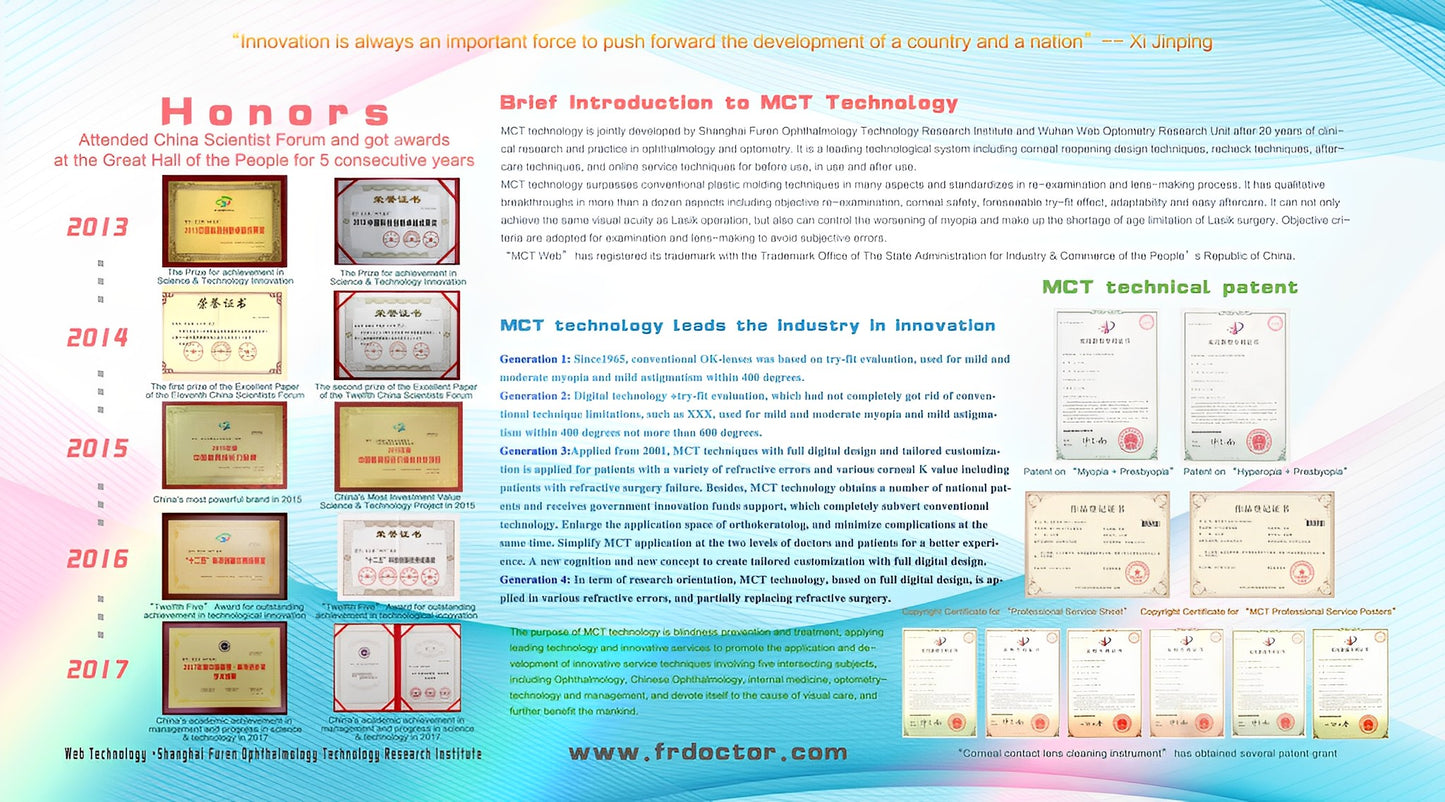 MCT technology orthokeratology lenses for various myopia